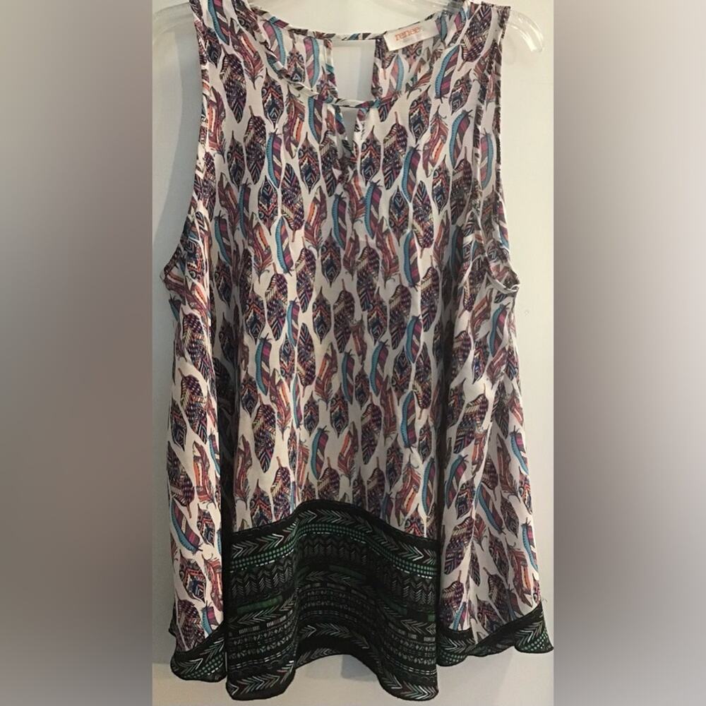 RENEE C multicolor sleeveless blouse size 2X